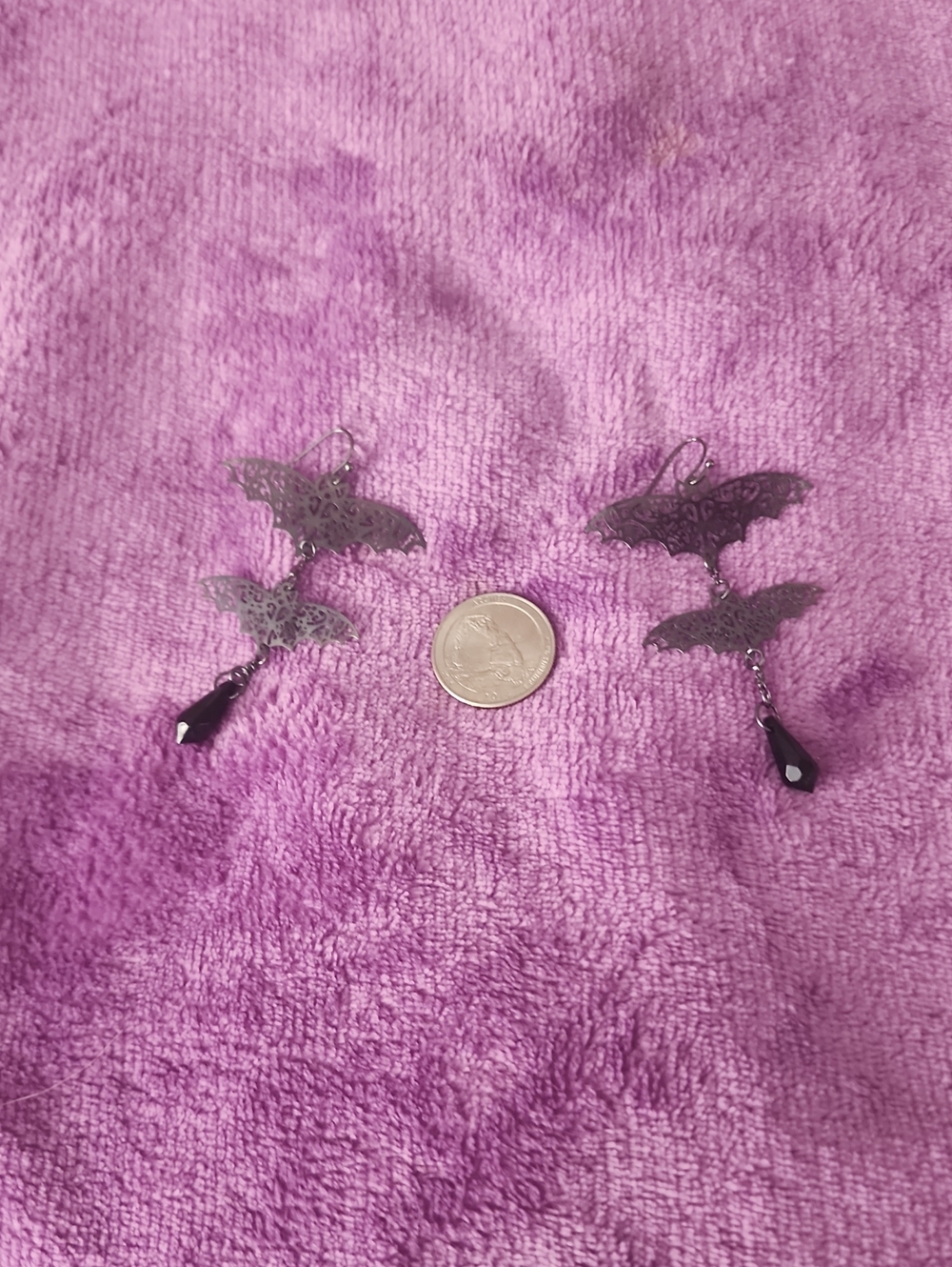 Black Bat Dangle Earrings for Birds - Lightweight Decorative Accy ☆ HALLOWEEN